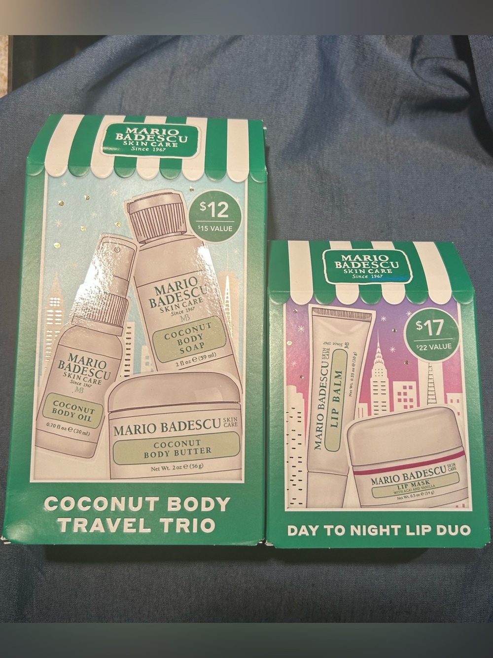 Mario Badescu Coconut Body Travel Trio & Day to Night Lip Duo